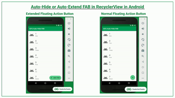 Android 中 RecyclerView 中的自动隐藏或自动扩展浮动操作按钮