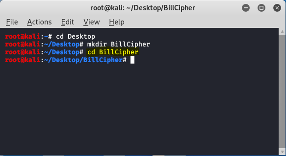 BillCipher – Kali Linux 中的信息收集工具