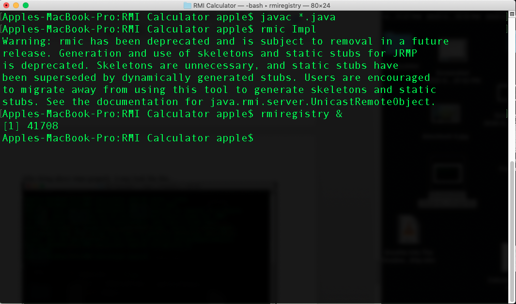 在java中使用rmi的计算器 - rmiregistry工具