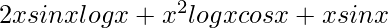 Rendered by QuickLaTeX.com 2xsinxlogx+x^2logxcosx+xsinx
