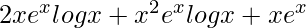 Rendered by QuickLaTeX.com 2xe^xlogx+x^2e^xlogx+xe^x