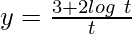 由 QuickLaTeX.com 渲染 y=\frac{3+2log\ t}{t}