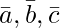 由 QuickLaTeX.com 渲染 \bar{a}, \bar{b}, \bar{c}