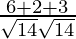 Rendered by QuickLaTeX.com \frac{6 + 2 + 3}{\sqrt{14} \sqrt{14}}