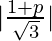 Rendered by QuickLaTeX.com |\frac{1+p}{\sqrt{3}}|