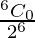 Rendered by QuickLaTeX.com \frac{^{6}{}{C}_0}{2^6}