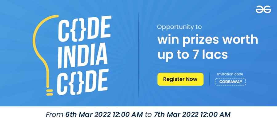 Code-India-Code-Qualification-Round-By-GeeksforGeeks