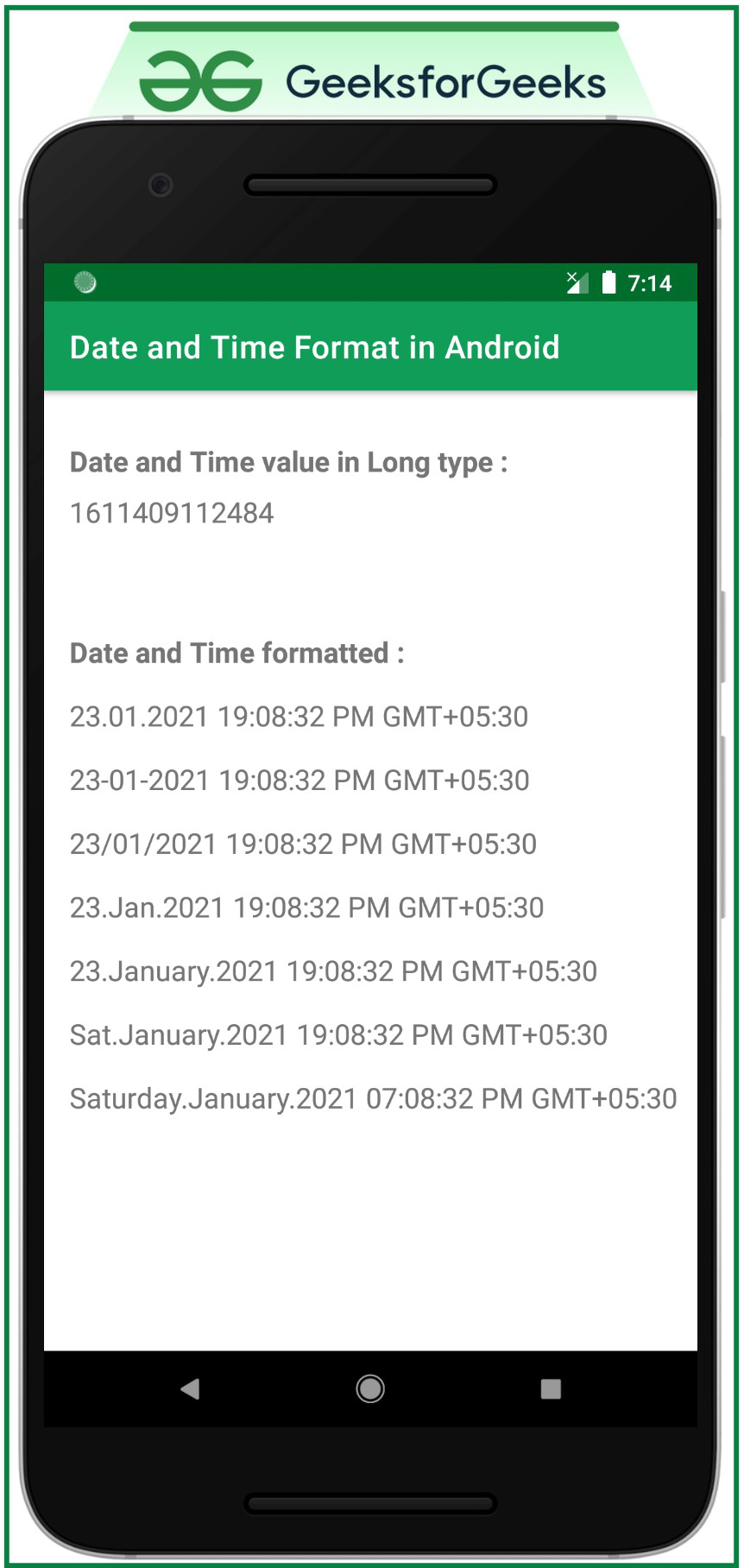 Android 输出中的日期和时间格式
