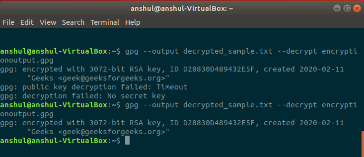 Linux-1 中的解密文件