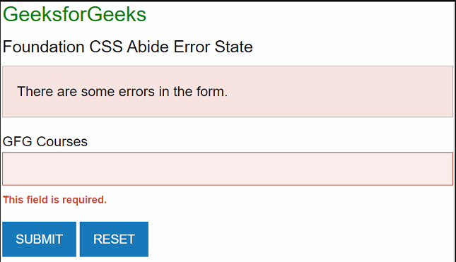 基础 CSS 遵守错误状态