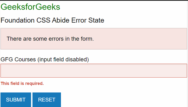 基础 CSS 遵守错误状态