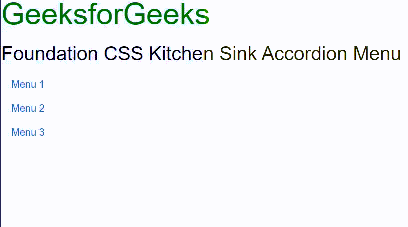 Foundation CSS 厨房水槽手风琴菜单