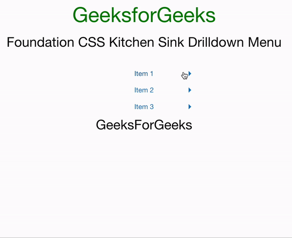 基础 CSS 厨房水槽向下钻取菜单