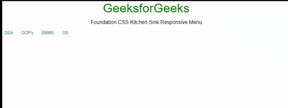 Foundation CSS Kitchen Sink 响应式菜单