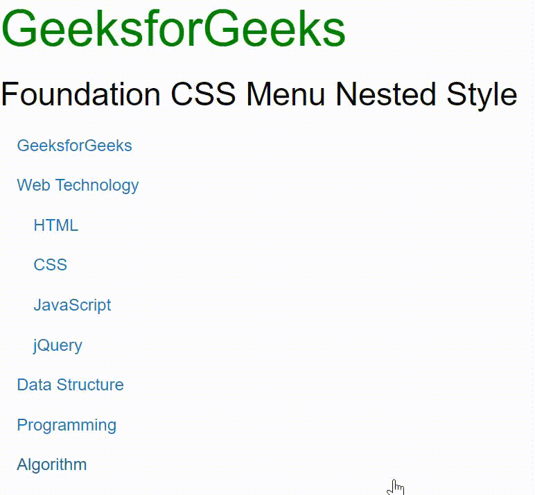 基础 CSS 菜单嵌套样式
