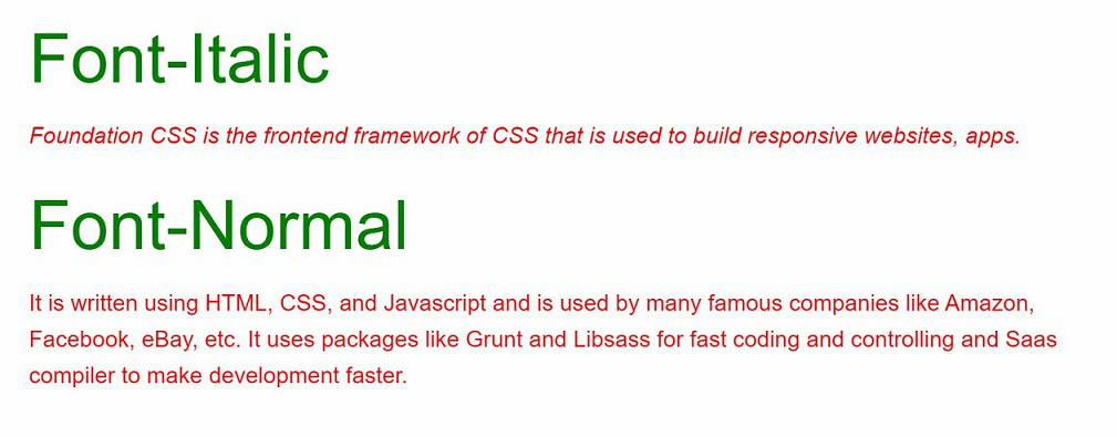 Foundation CSS Prototyping Utilities 字体样式