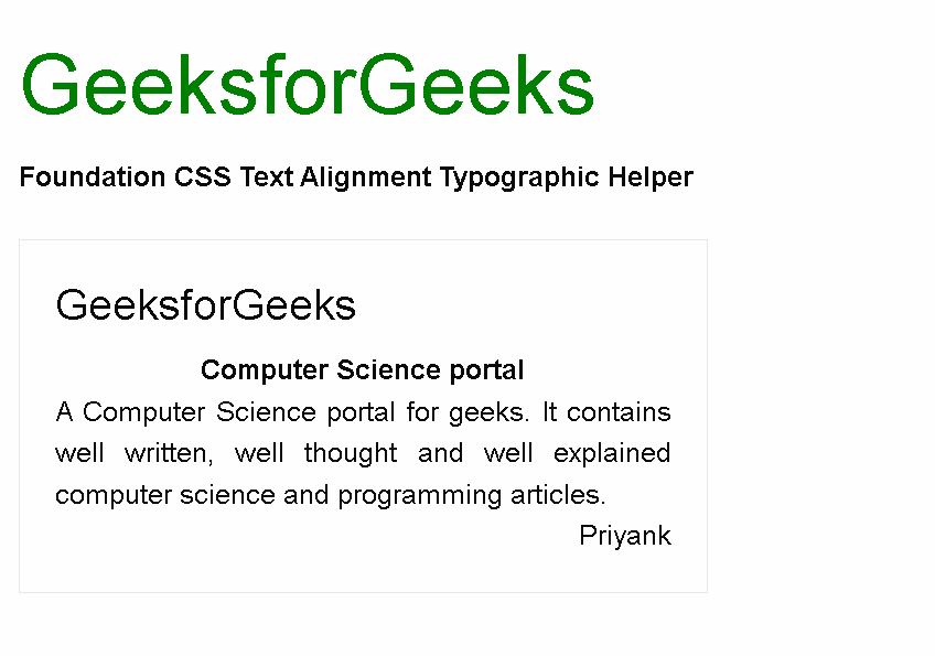 Foundation CSS Typography Helpers 文本对齐