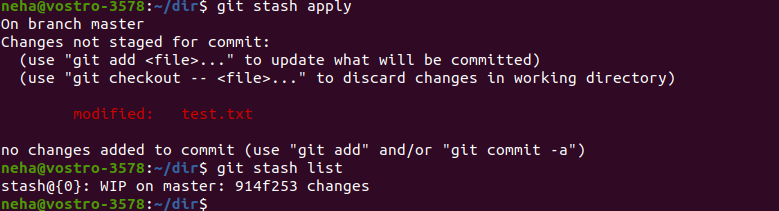 git stash 应用