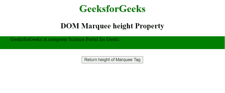 HTML DOM Marquee height 属性