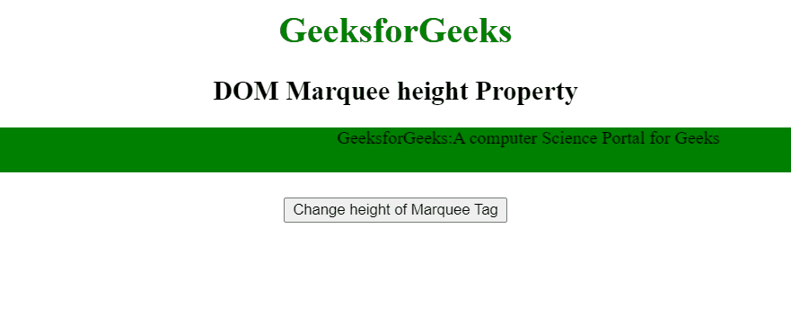 HTML DOM Marquee height 属性
