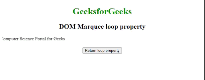HTML DOM Marquee loop 属性