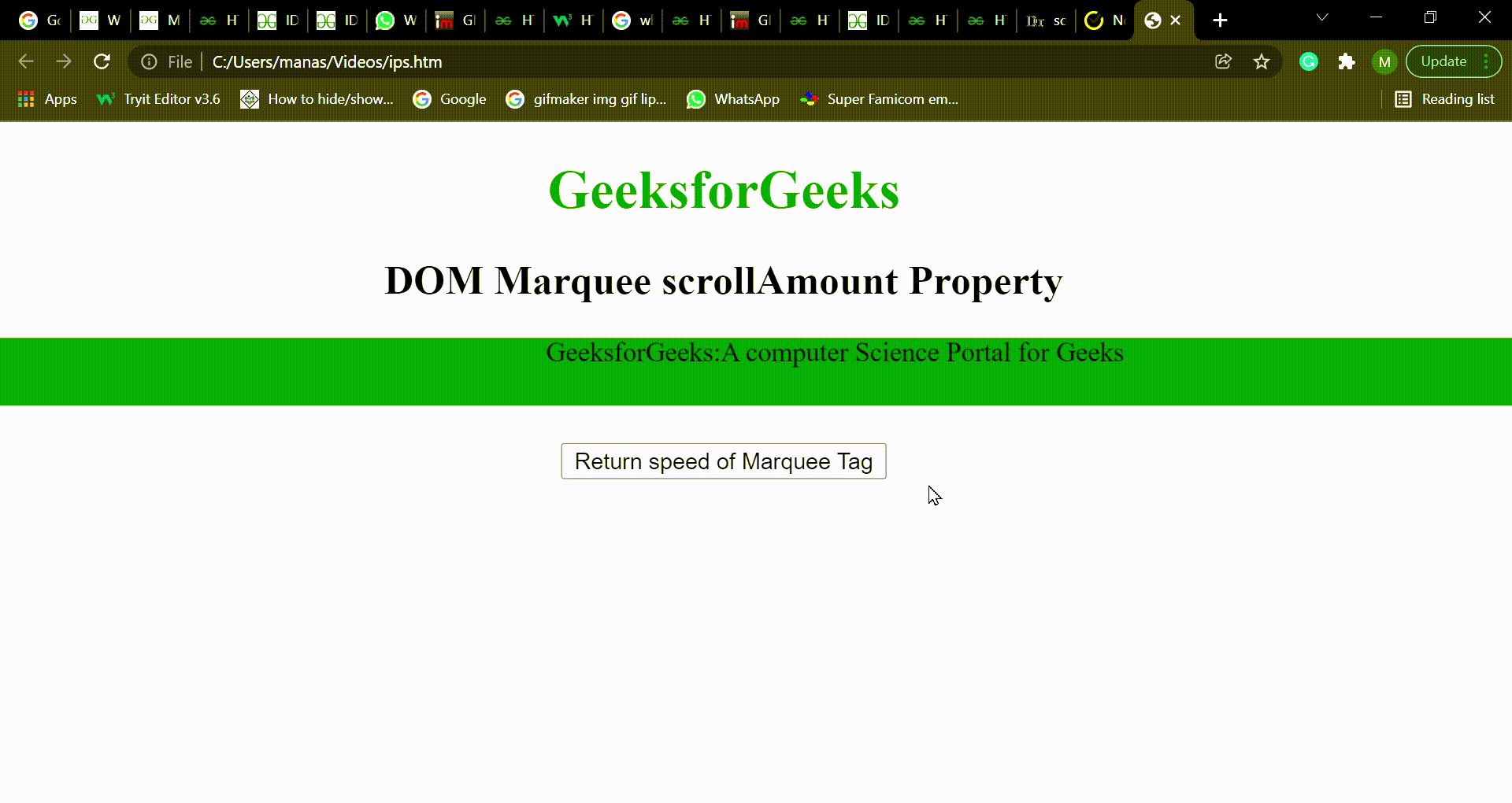 HTML DOM Marquee scrollamount 属性