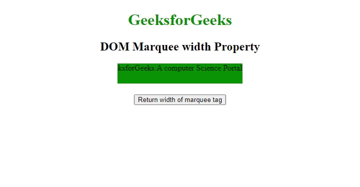 HTML DOM Marquee width 属性