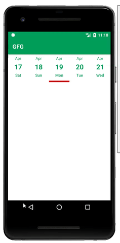 Android 示例 GIF 中的 Horizontal CalendarView
