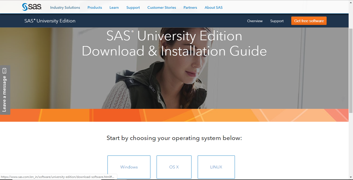 SAS 大学版下载页面