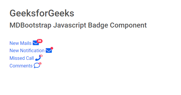 Javascript MDBootstrap 徽章组件