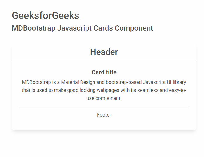 Javascript MDBootstrap 卡组件