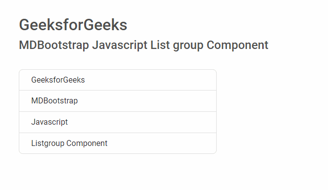 Javascript MDBootstrap 列表组组件