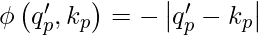 \phi\left ( q_{p}', k_p \right ) = - \left | q_{p}' - k_p \right |