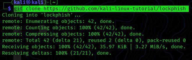 LockPhish - Kali Linux 中的网络钓鱼工具