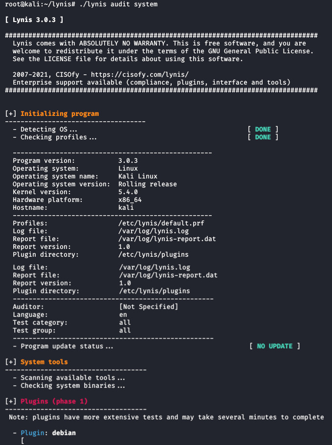 用于审计和强化 Linux 系统的 Lynis 安全工具