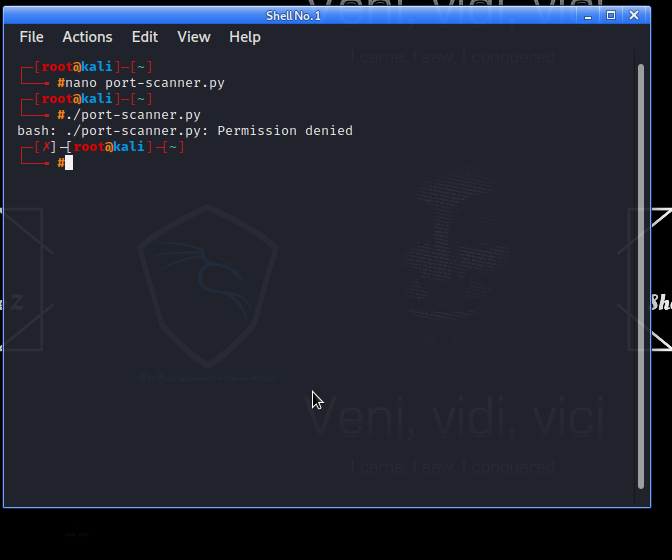 用python在Kali Linux终端上设计一个端口扫描器