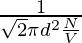 \frac{1}{\sqrt{2}\pi d^2 \frac{N}{V}}