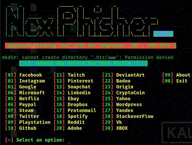 Nexpisher – Kali Linux 的高级网络钓鱼工具