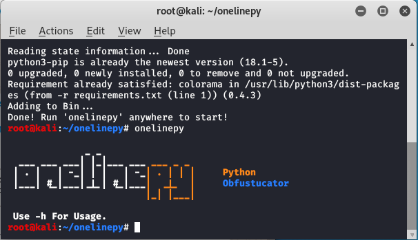 Onelinepy - 用于生成单行和 FUD 有效负载的 Python 混淆器