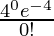 \frac{4^0e^{-4}}{0!}