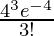 \frac{4^3e^{-4}}{3!}