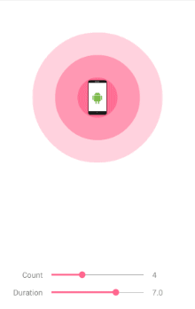 Android 示例 GIF 中的脉冲动画视图