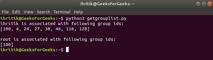 os.getgrouplist() 方法输出