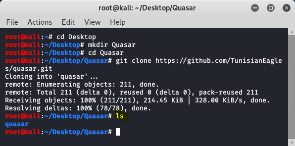 Quasar – Kali Linux 中的开源信息收集工具