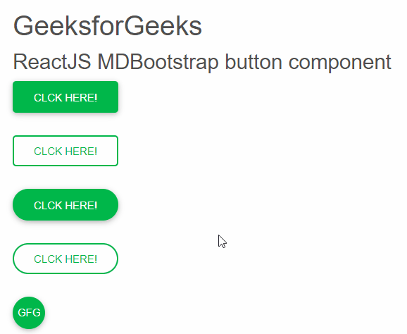 ReactJS MDBootstrap 按钮组件