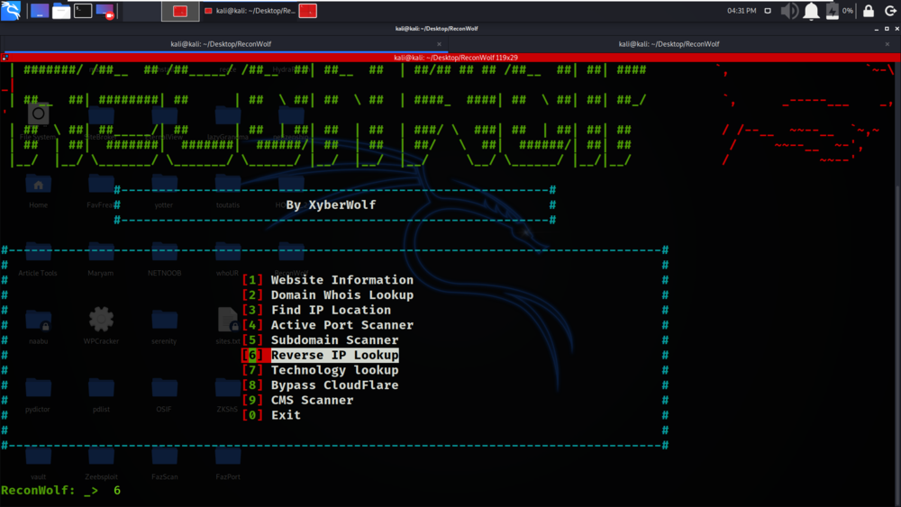 Reconwolf - Linux 中的 Web 足迹工具