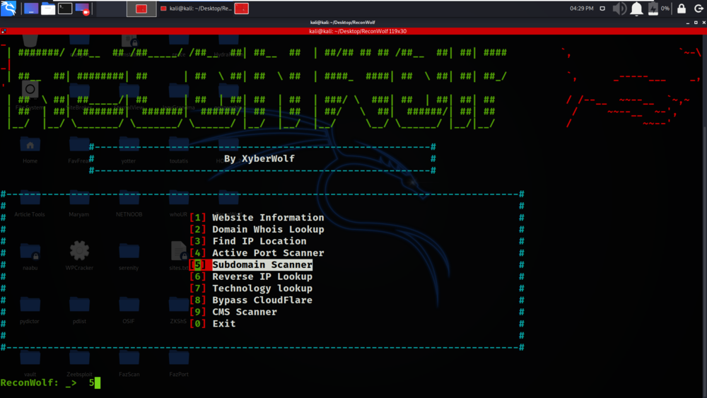 Reconwolf - Linux 中的 Web 足迹工具