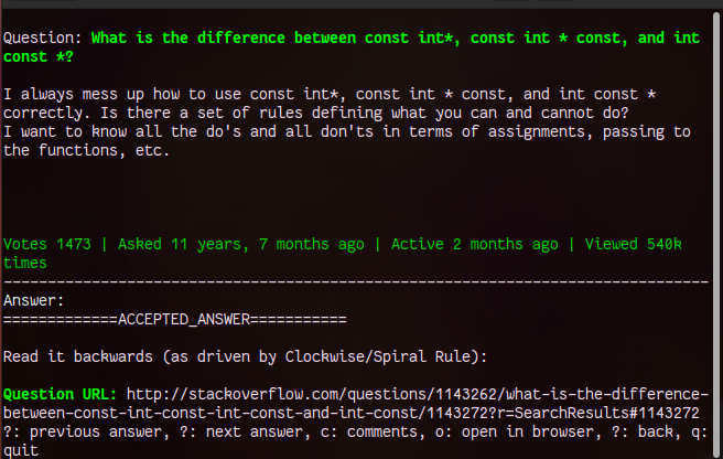 SoCLI 从 Linux 终端搜索堆栈溢出的工具