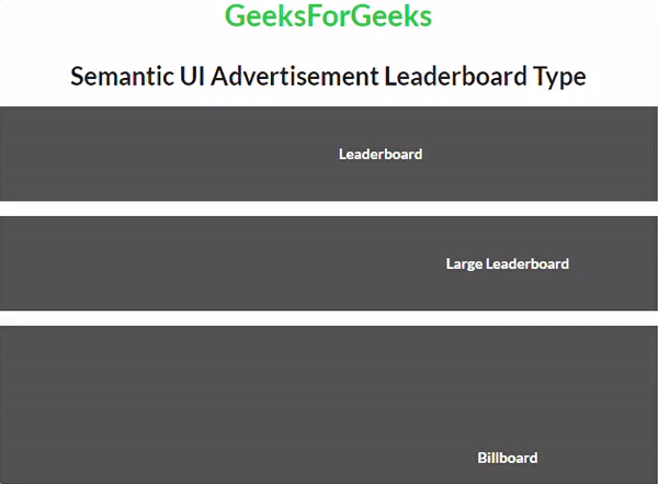 Semantic-UI 广告排行榜类型