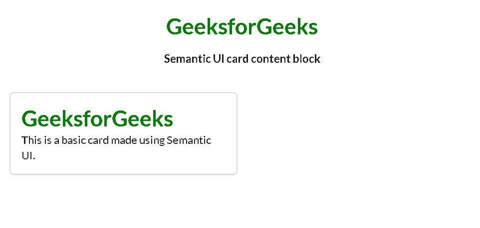 Semantic-UI 卡片内容块